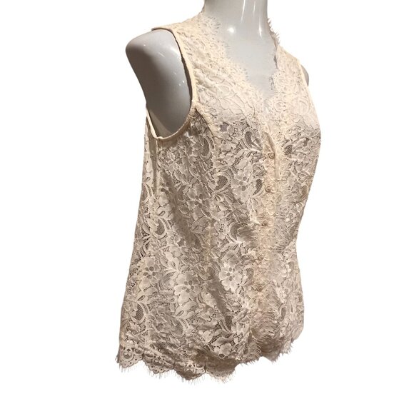 Lauren Ralph Lauren Sleeveless Lace Top NWT, Ivory, XL - Picture 5 of 7